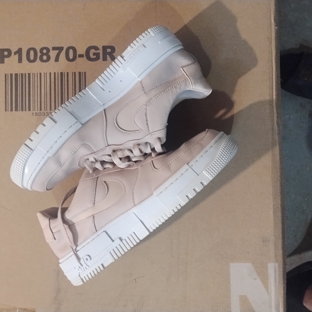 Nike Women's low Top Pinkish Beige Air Force 1 Sneakers